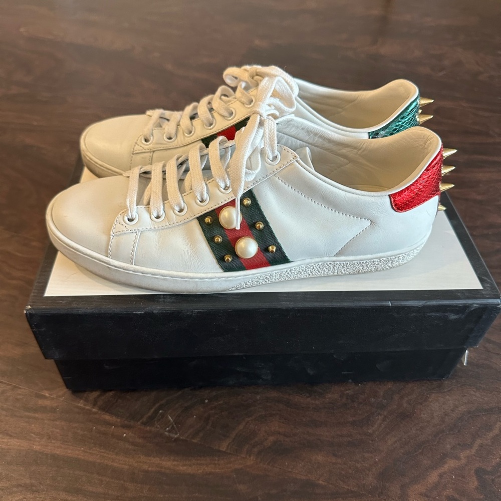 Gucci New Ace Studded Sneakers - Women’s 38